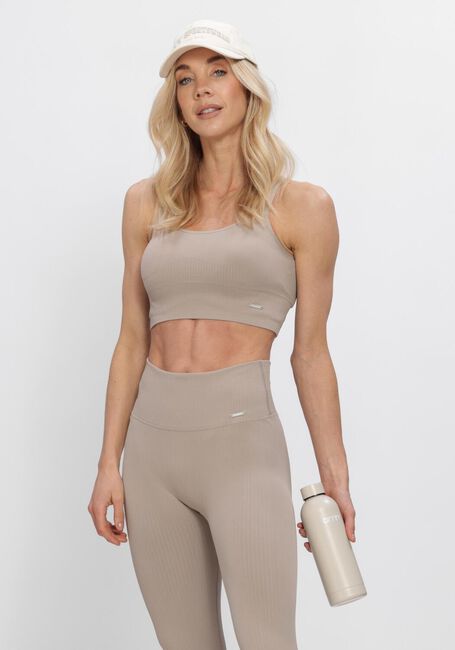 Grijze AIM'N Top HIGH SUPPORT RIBBED BRA - large