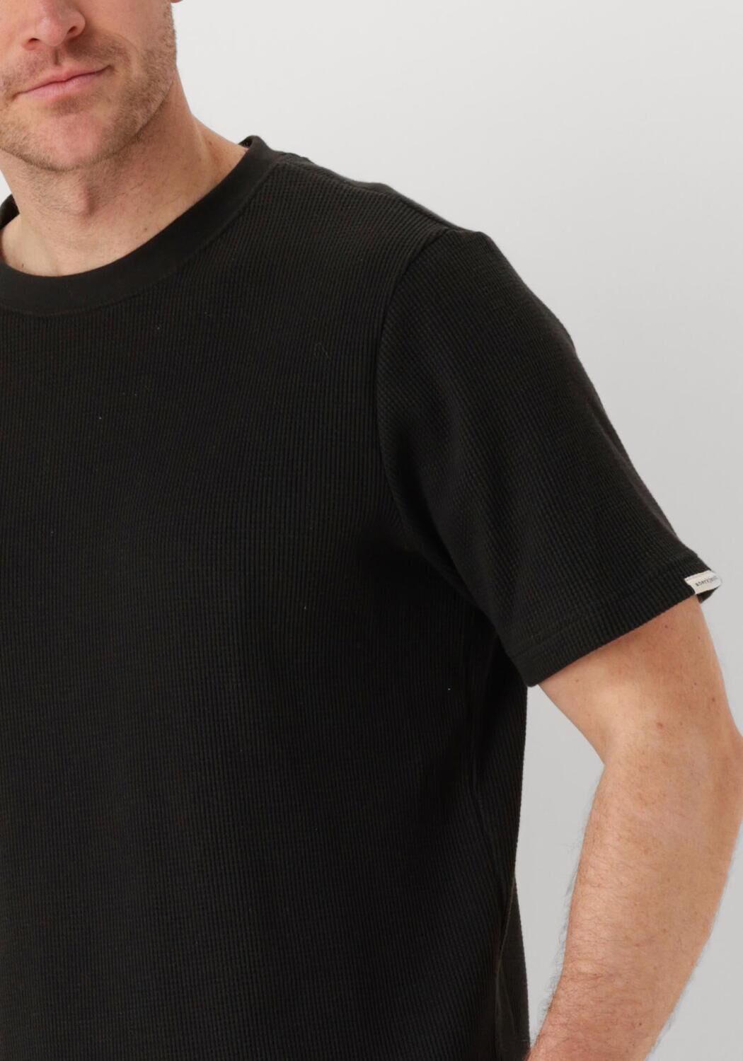 ANERKJENDT Heren Polo's & T-shirts Akkiki S s Waffle Tee Zwart