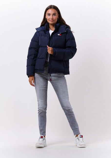 Donkerblauwe TOMMY JEANS Gewatteerde jas OUTERWEAR SHORT PUFF - large