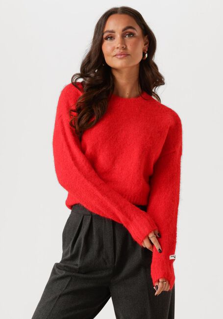 Rode COLOURFUL REBEL Trui OLIVIA CREWNECK KNITTED SWEATER - large