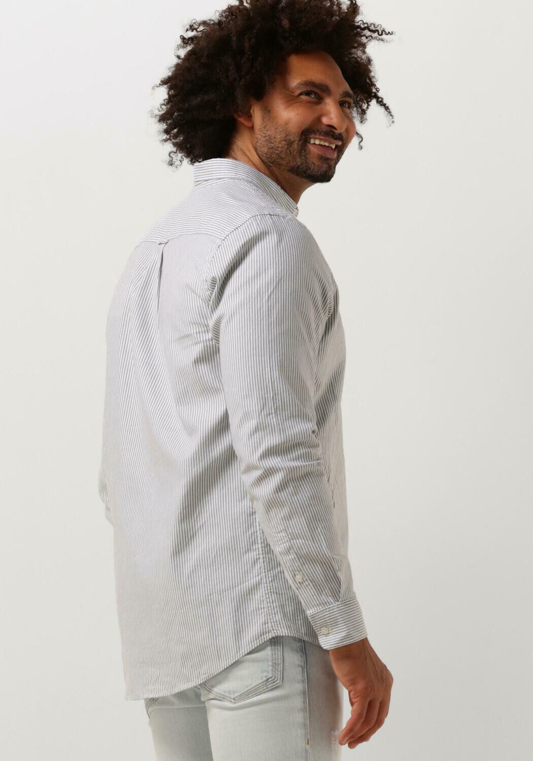 SCOTCH & SODA Heren Overhemden Essential Oxford Stripe Shirt Olijf