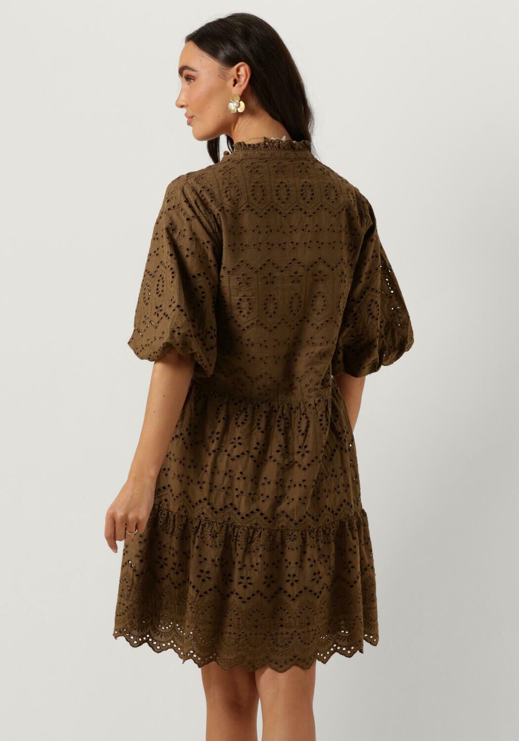 NOTRE-V Dames Jurken Nv-donna Dress Broderie Anglaise Dress Bruin