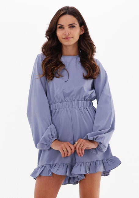 Lichtblauwe NA-KD Playsuits LONG SLEEVE FRILLED PLAYSUIT - large
