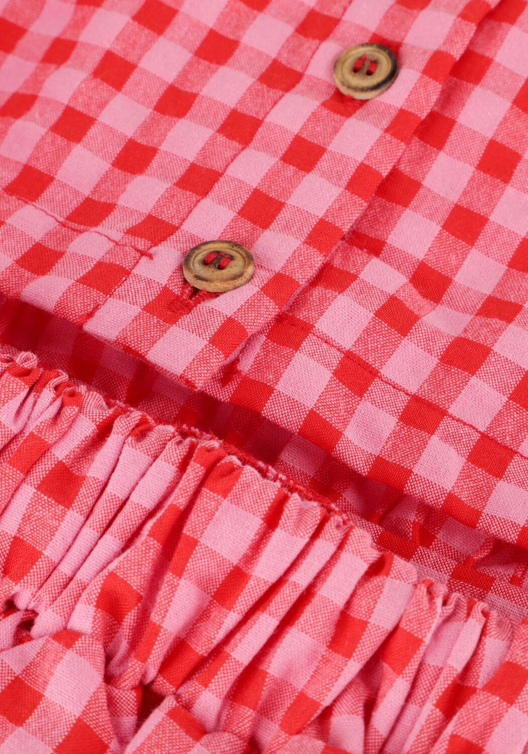 Rode DAILY BRAT Midi jurk SILLY CHECKED DRESS - large