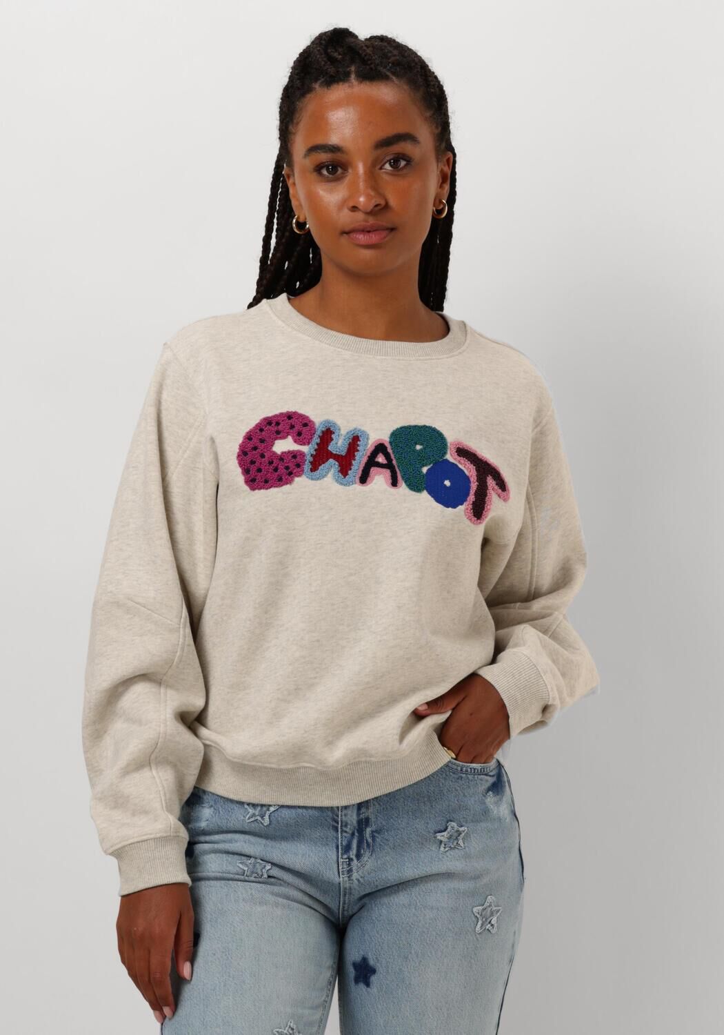 FABIENNE CHAPOT Dames Truien & Vesten Pam Multi Mix Sweater Ecru