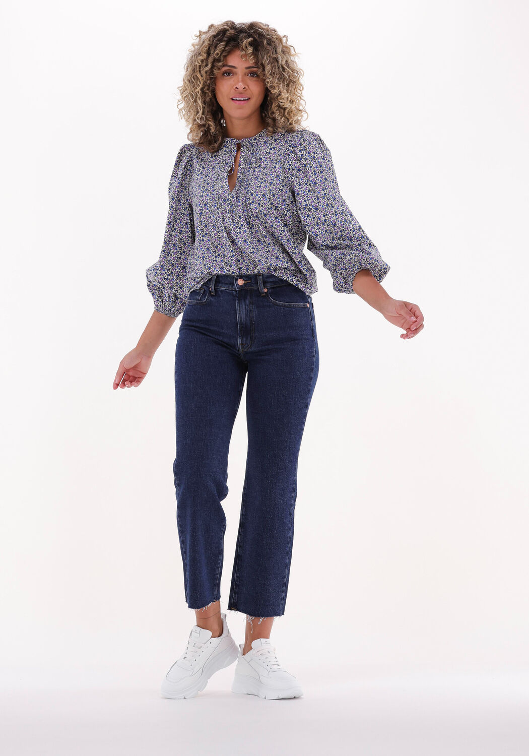 7 For All Mankind Regenpijpbroek zwart-wit volledige print casual uitstraling Mode Broeken Regenpijpbroeken 