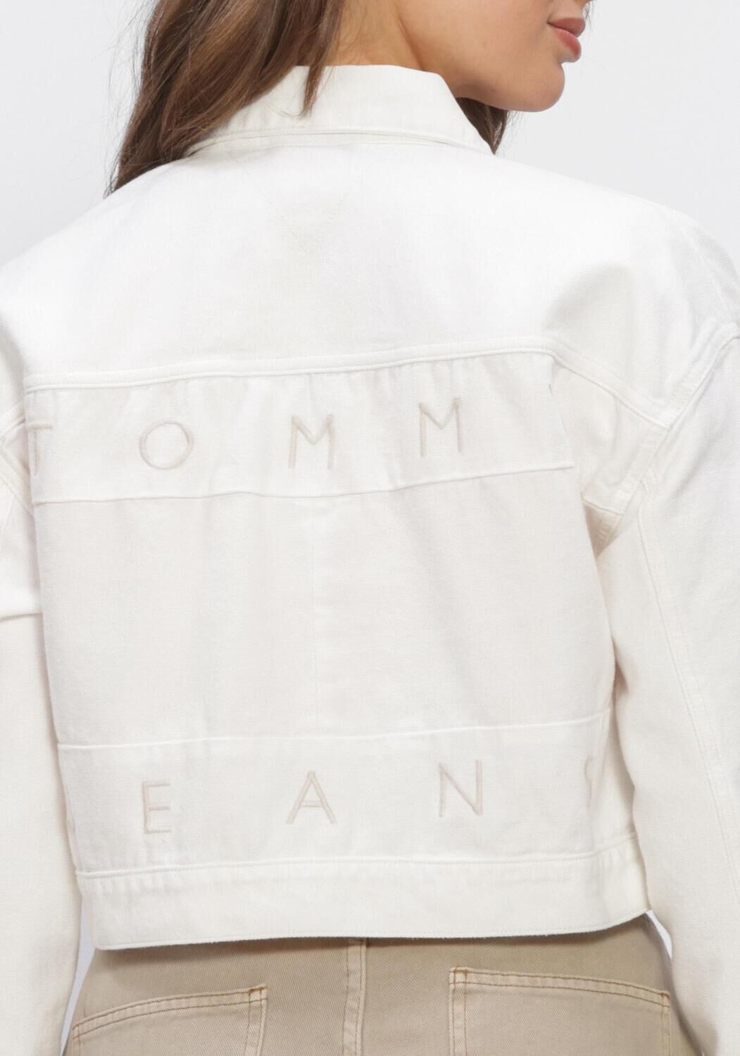 Witte TOMMY JEANS Spijkerjas OVSZ CROP TRCKR JCKT FLG BJ6099 - large