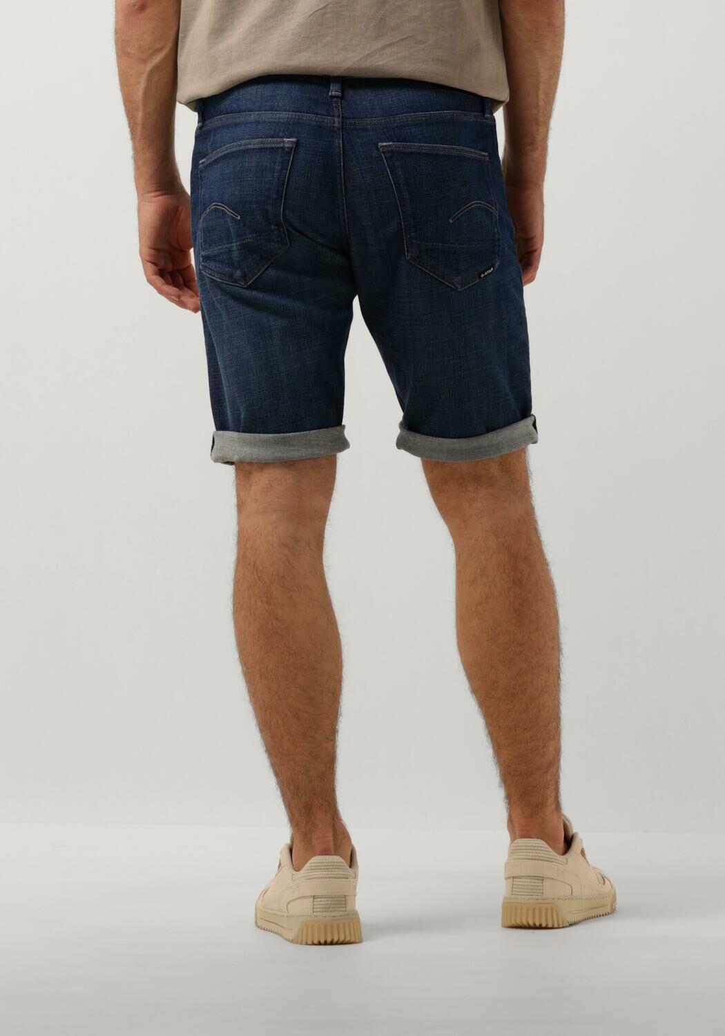 blauwe g star raw korte broek 3301 slim short