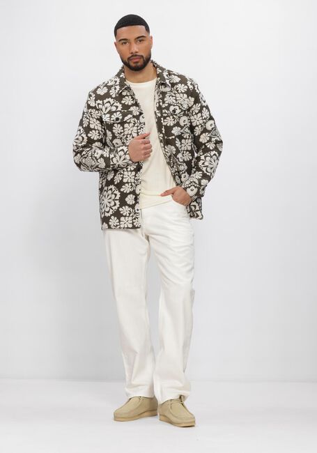 Groene ANERKJENDT Overshirts AKOSCAR FLOWER JACQ OVERSHIRT - large