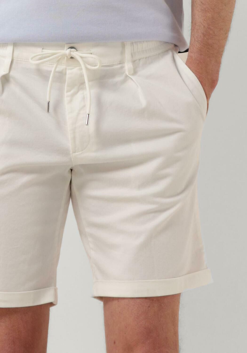 PROFUOMO Heren Broeken Trousers 845 Short Gebroken Wit