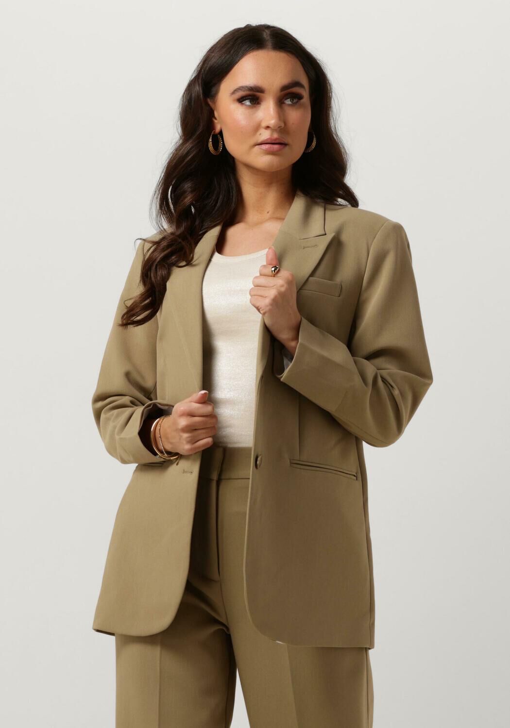 Aaiko Groene Gerecyclede Polyester Blazer Green Dames Kledingwinkel