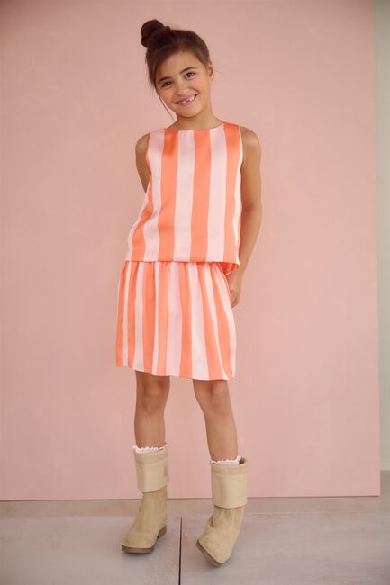 Oranje NONO Minirok NINU SATIN BLOK STRIPED SKIRT - large