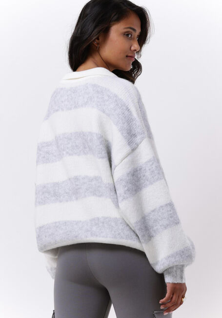 Ecru 10DAYS Trui STRIPED POLO SWEATER KNIT - large