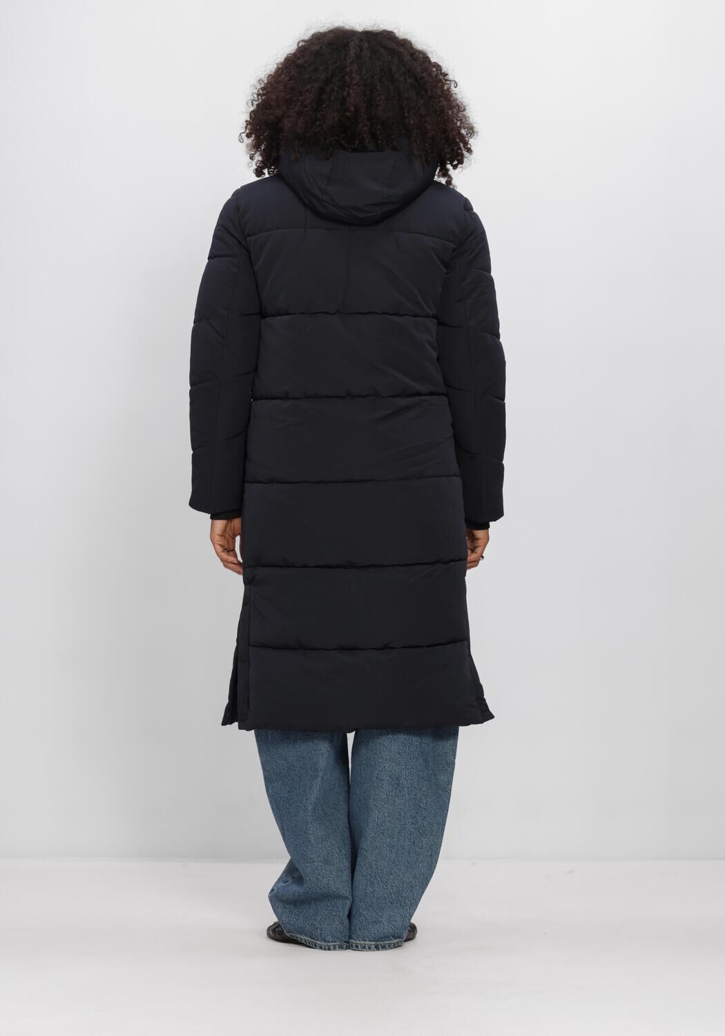 Donkerblauwe WITHBLACK Gewatteerde jas WBLGLORIAN LONG PUFFER COAT - large
