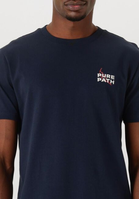 Donkerblauwe PURE PATH T-shirt REGULAR FIT CREWNECK SS T-SHIRTS - large