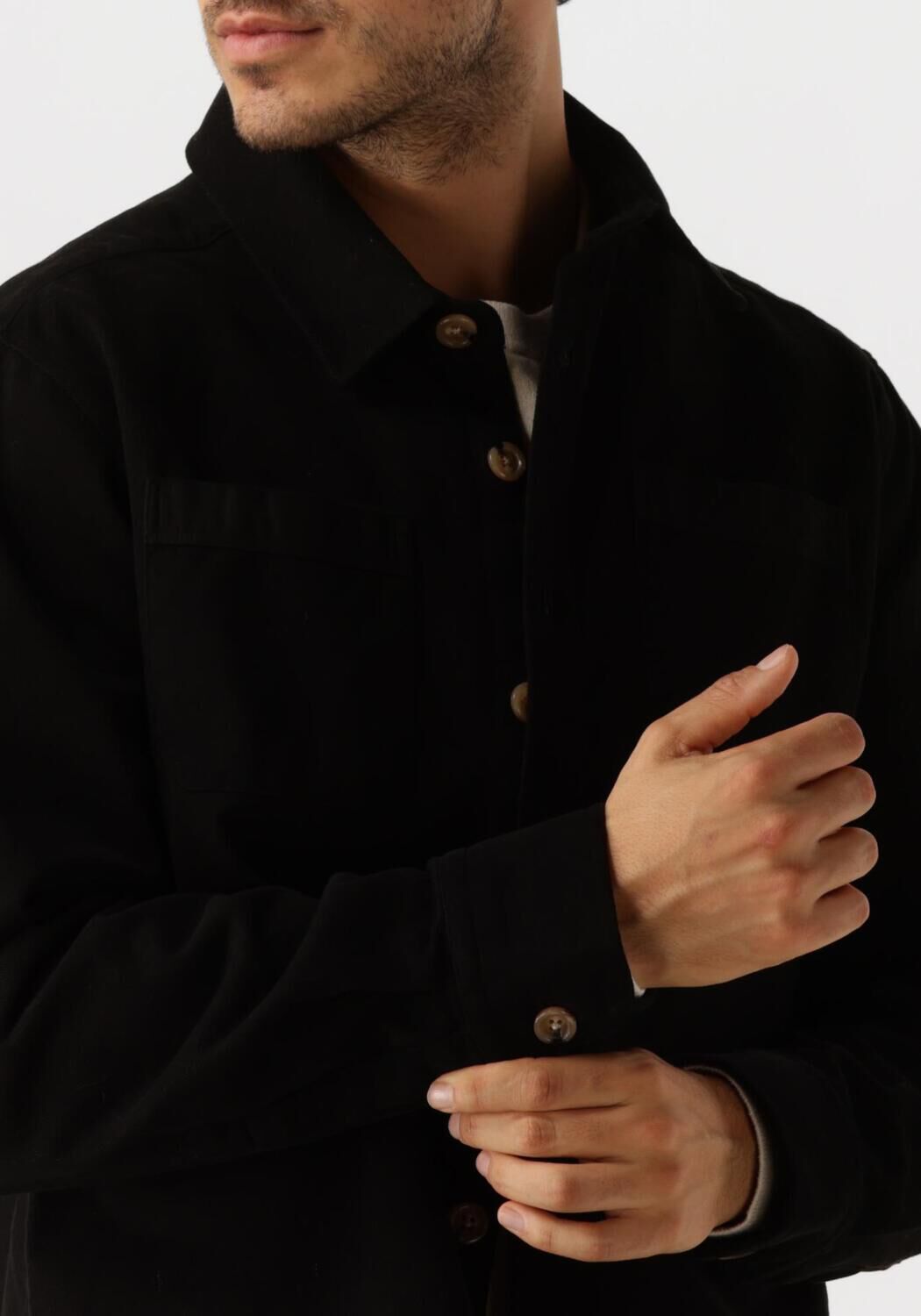 FORÉT Forét Heren Overshirts Fellow Twill Shirt Zwart