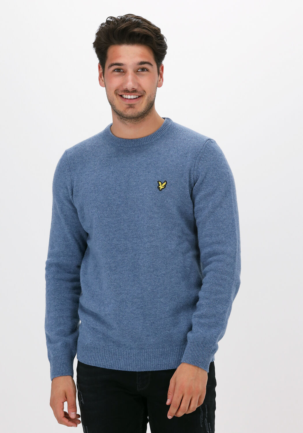 blauwe lyle scott trui crew neck lambswool blend jump
