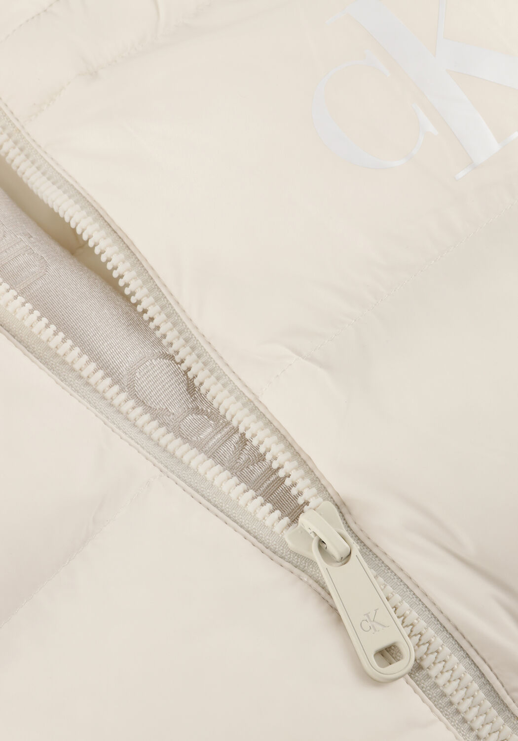 Ecru CALVIN KLEIN Gewatteerde jas LS NYLON MONGRAM PUFFER JKT - large
