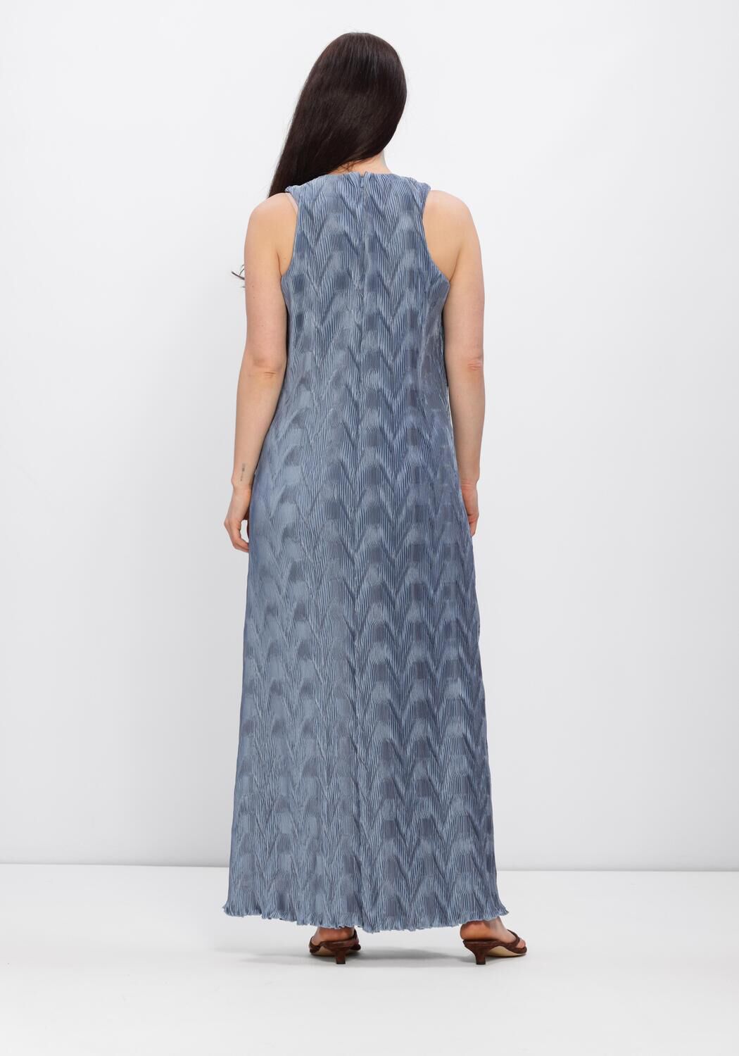 Blauwe SELECTED WOMEN Maxi jurk SLFANYA SL REGULAR ANKLE PLISSE - large