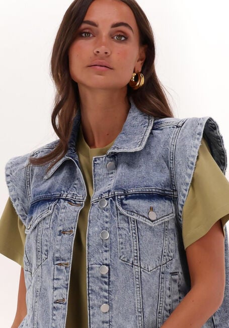 Blauwe NOTES DU NORD Gilet DEMI BLUE DENIM VEST - large