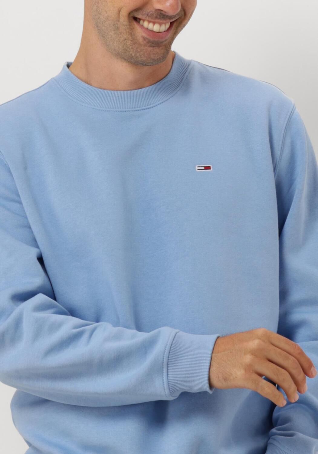 TOMMY JEANS Heren Truien & Vesten Tjm Reg S Flag Crew Lichtblauw