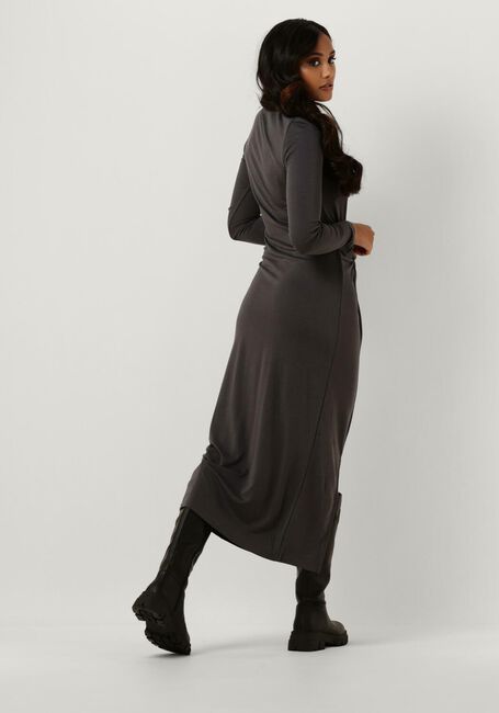 Donkergrijze SIMPLE Midi jurk KNIT-VIS-PIQUE-23-1 - large