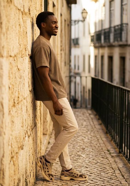 Taupe ANERKJENDT T-shirt AKVILLADS CORDUROY S/S TEE - large