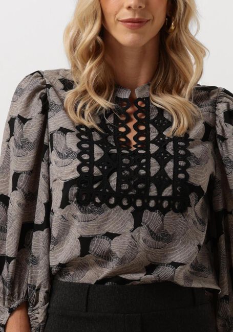Zwarte JANSEN AMSTERDAM Blouses GF159 BLOUSE AVALON - large