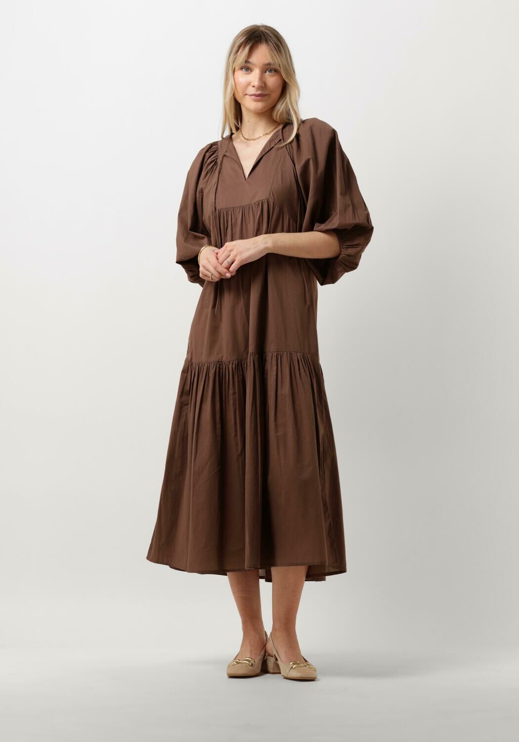 Notre-v Dames Jurken Nv-dente Midi Dress Brown Dames
