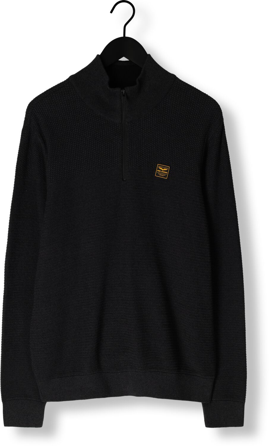 PME LEGEND Heren Truien & Vesten Half Zip Collar Cotton Mouline Zwart
