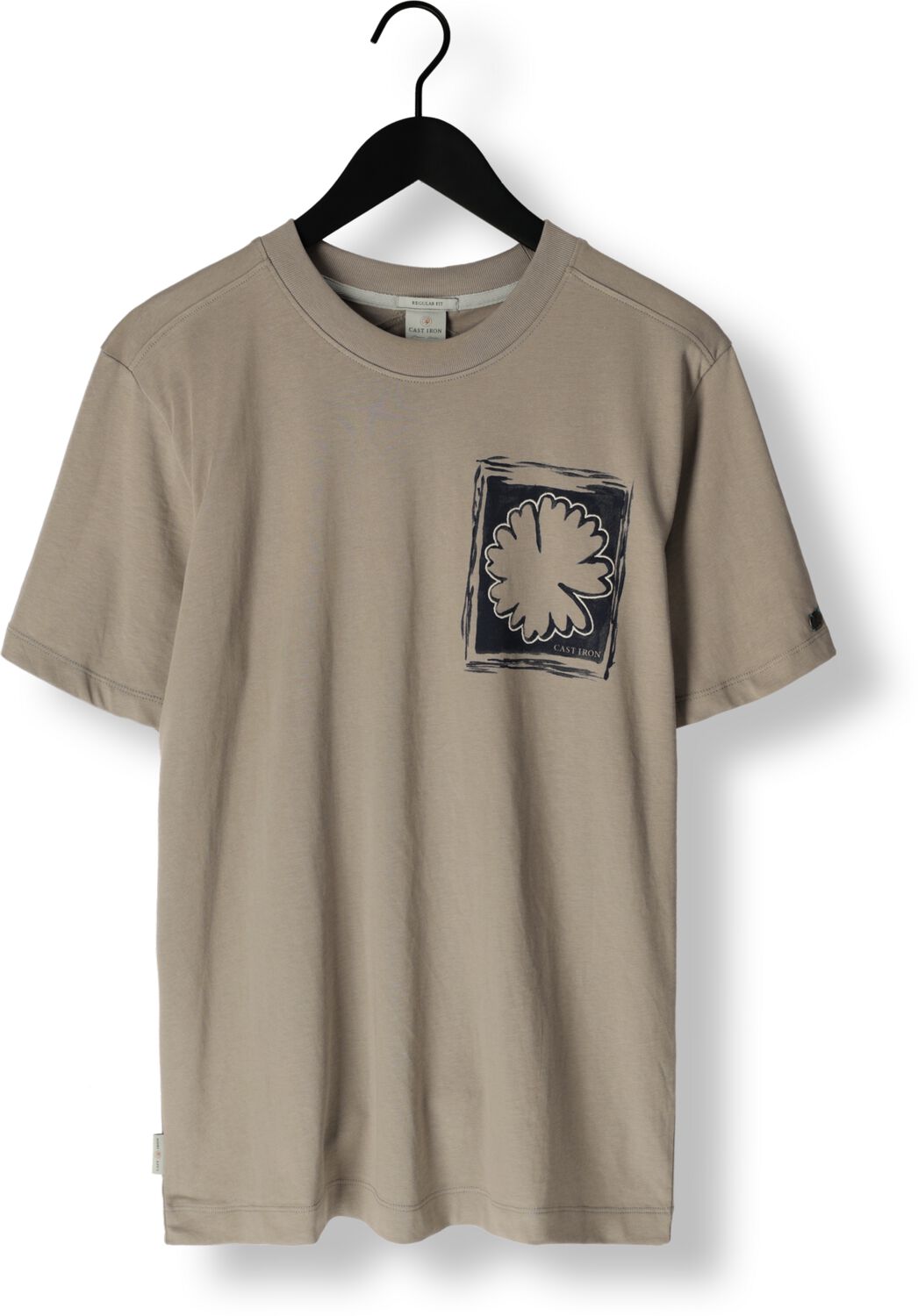 CAST IRON Heren Polo's & T-shirts Regular Fit Single Jersey Ca Beige