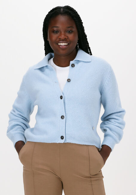 Lichtblauwe MOS MOSH Vest MIZANA KNIT CARDIGAN - large