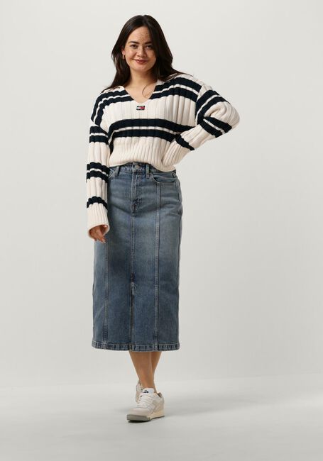 Witte TOMMY JEANS Trui TJW BXY CRP STRIPE SWEATER EXT - large