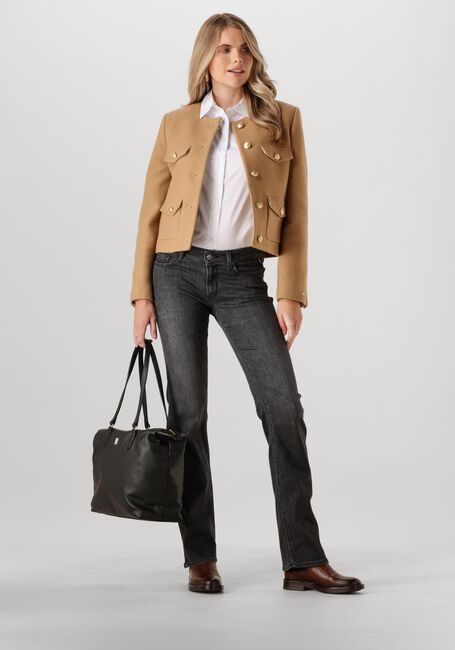 Bruine TOMMY HILFIGER Jack CROP WOOL GOLD BUTTON JACKET - large