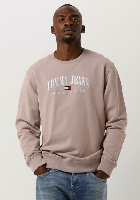 Beige TOMMY JEANS Sweater TJM REG SMALL VARSITY CREW - large