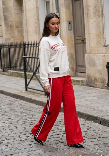 Lichtgrijze HAUTE L'AMITI&Eacute; Sweater STUDIO LOGO SWEAT - large