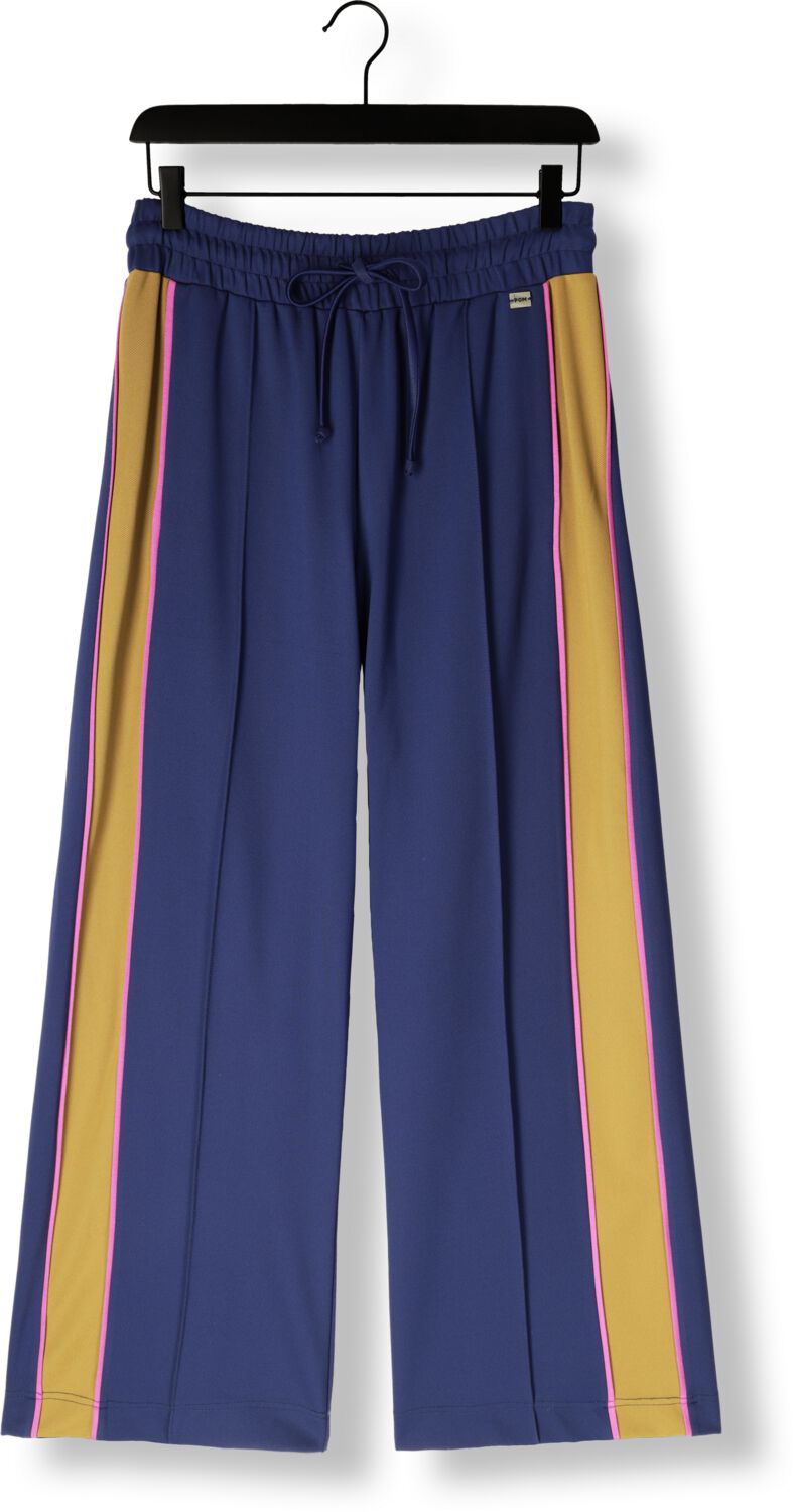 POM AMSTERDAM Dames Broeken Pants Colourblock Nightfall Blue Multi