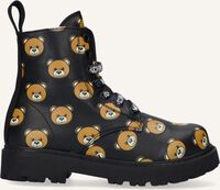 Zwarte MOSCHINO Veterboots BOOTIE ALL-OVER TEDDY BEAR - medium