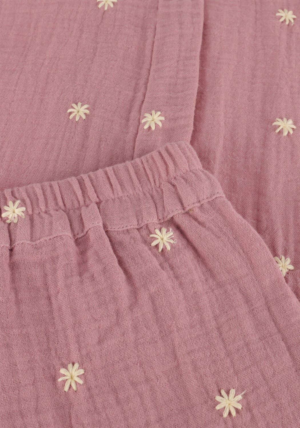 Roze PETIT BLUSH Wijde broek WIDE LEG PANTS EMBROIDERY - large