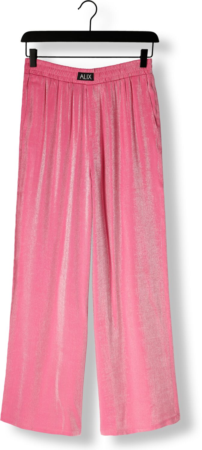 ALIX THE LABEL Dames Broeken Ladies Woven Shine Wide Leg Pants Roze