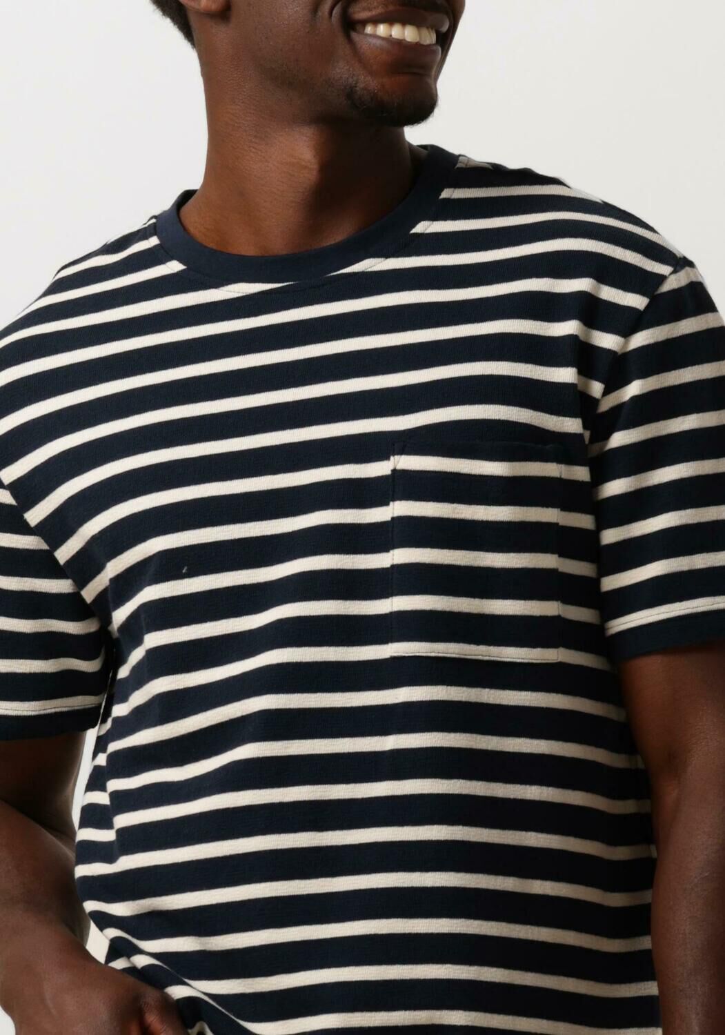 ANERKJENDT Heren Polo's & T-shirts Akkikki S s Stripe Tee Gots Blauw wit Gestreept