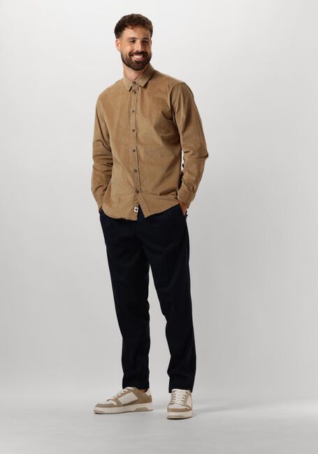 Beige ANERKJENDT Casual overhemd AKLEIF SOLID CORD SHIRT - large