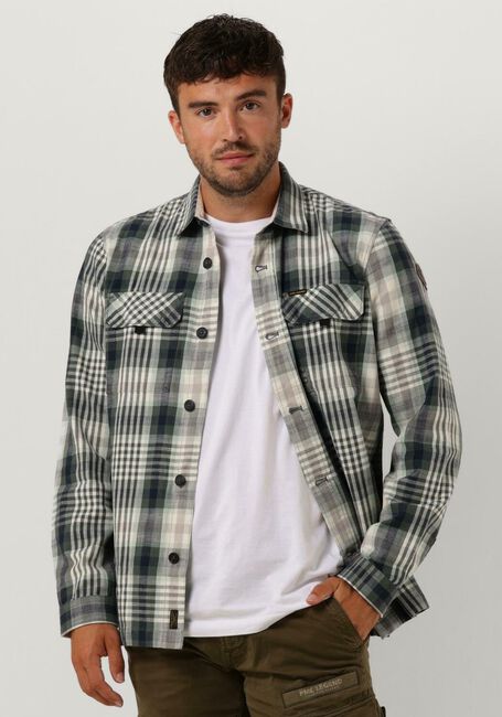 Groene PME LEGEND Overshirt LONG SLEEVE SHIRT HEAVY CTN SLUB - large