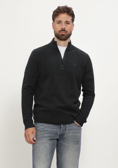 Antraciet BUTCHER OF BLUE Trui CLIFDEN HALFZIP - large