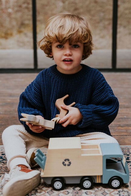 Blauwe YUKI KIDSWEAR Trui CHUNKY KNITTED SWEATER Blauwe YUKI KIDSWEAR Trui CHUNKY KNITTED SWEATER - large