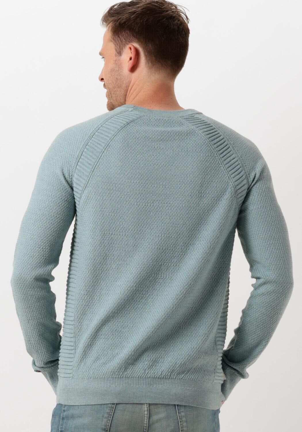 CAST IRON Heren Truien & Vesten Crewneck Cotton Heather Plated Blend Blauw
