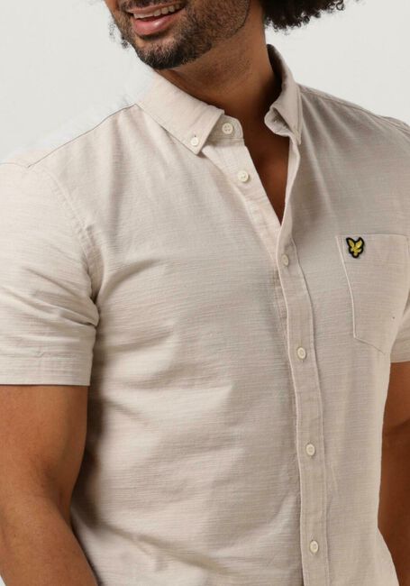 Gebroken wit LYLE & SCOTT Casual overhemd COTTON SLUB SHORT SLEEVE SHIRT - large
