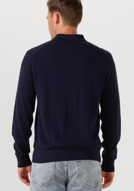 Donkerblauwe TOMMY HILFIGER Trui PIMA ORG CTN CASHMERE LS POLO - large
