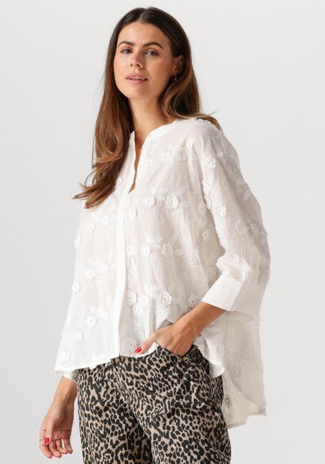 Gebroken wit SUMMUM Blouses 3/4 SLEEVE BLOUSE TOP LINEN - large