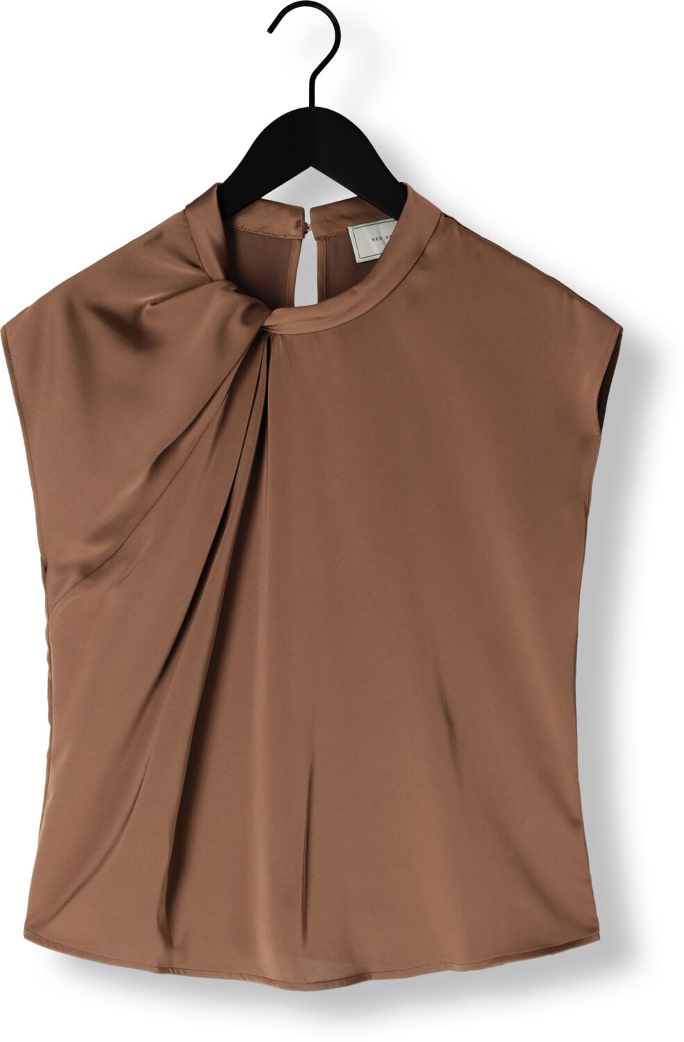 NEO NOIR Dames Blouses Fleur Drapy Satin Blouse Bruin